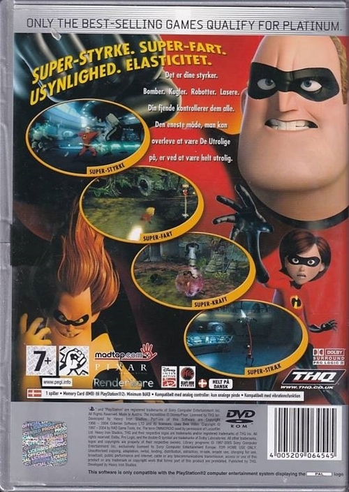 De Utrolige - Platinum - PS2 (B Grade) (Genbrug)